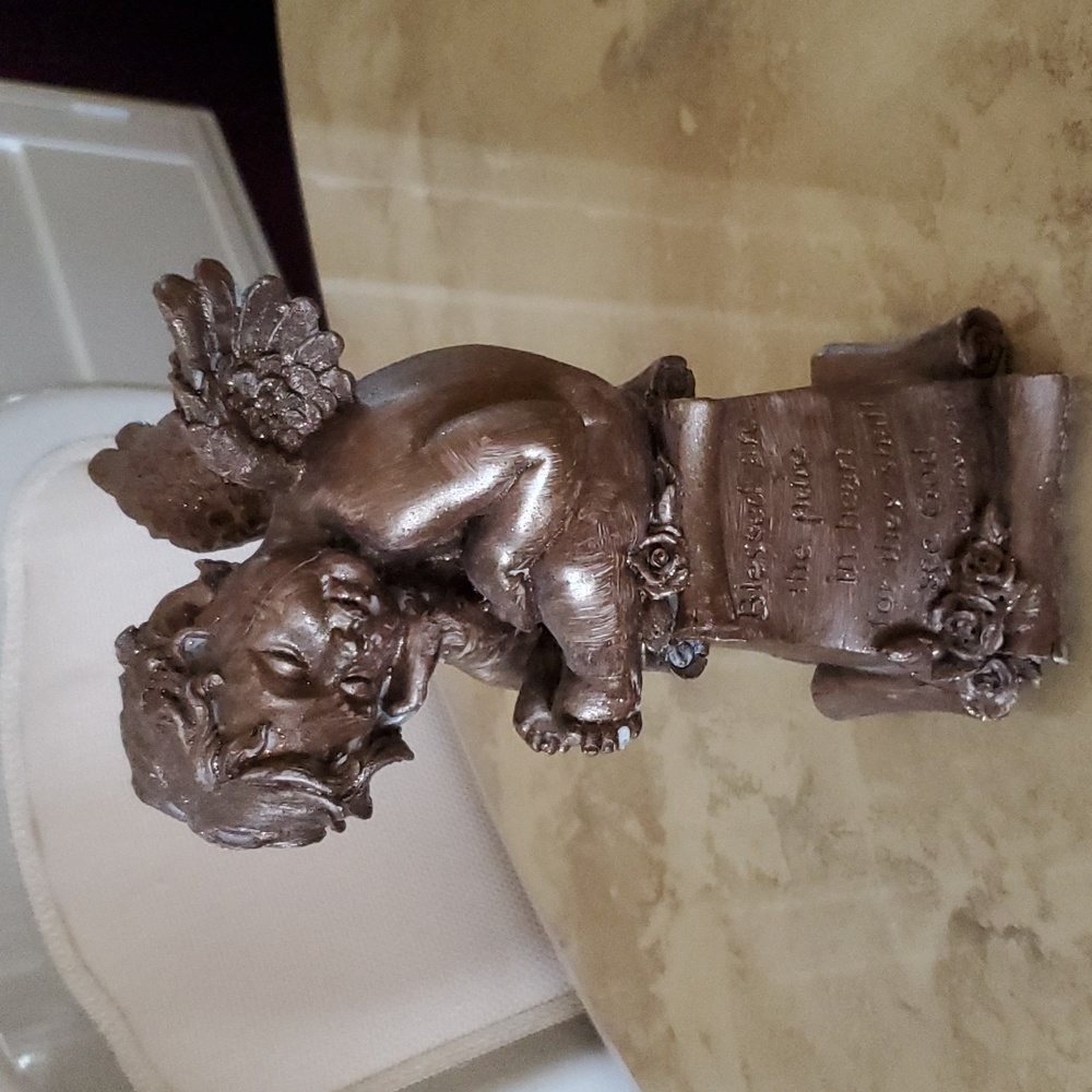Vintage Bronze Sparkle Angel Sculpture